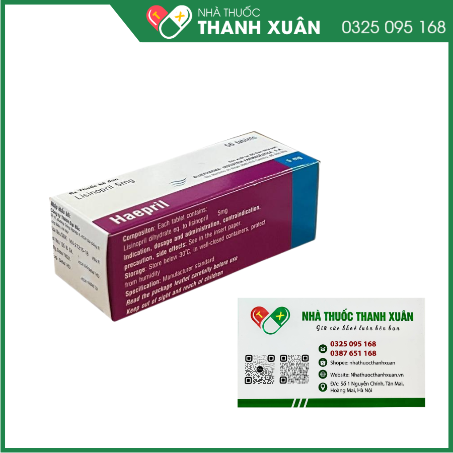 Heapril 5 mg điều trị tăng huyết áp, suy tim, nhồi máu cơ tim cấp